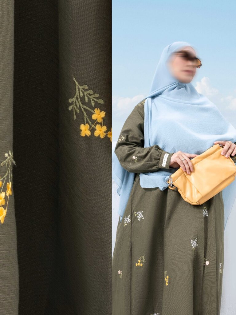 Bonebana.id - Kana Midi Dress Embroidery Oversized Tunic